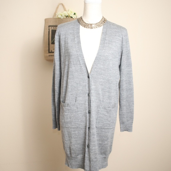 UNIQLO Sweaters - Uniqlo Wool Blend Gray Long Cardigan M/L